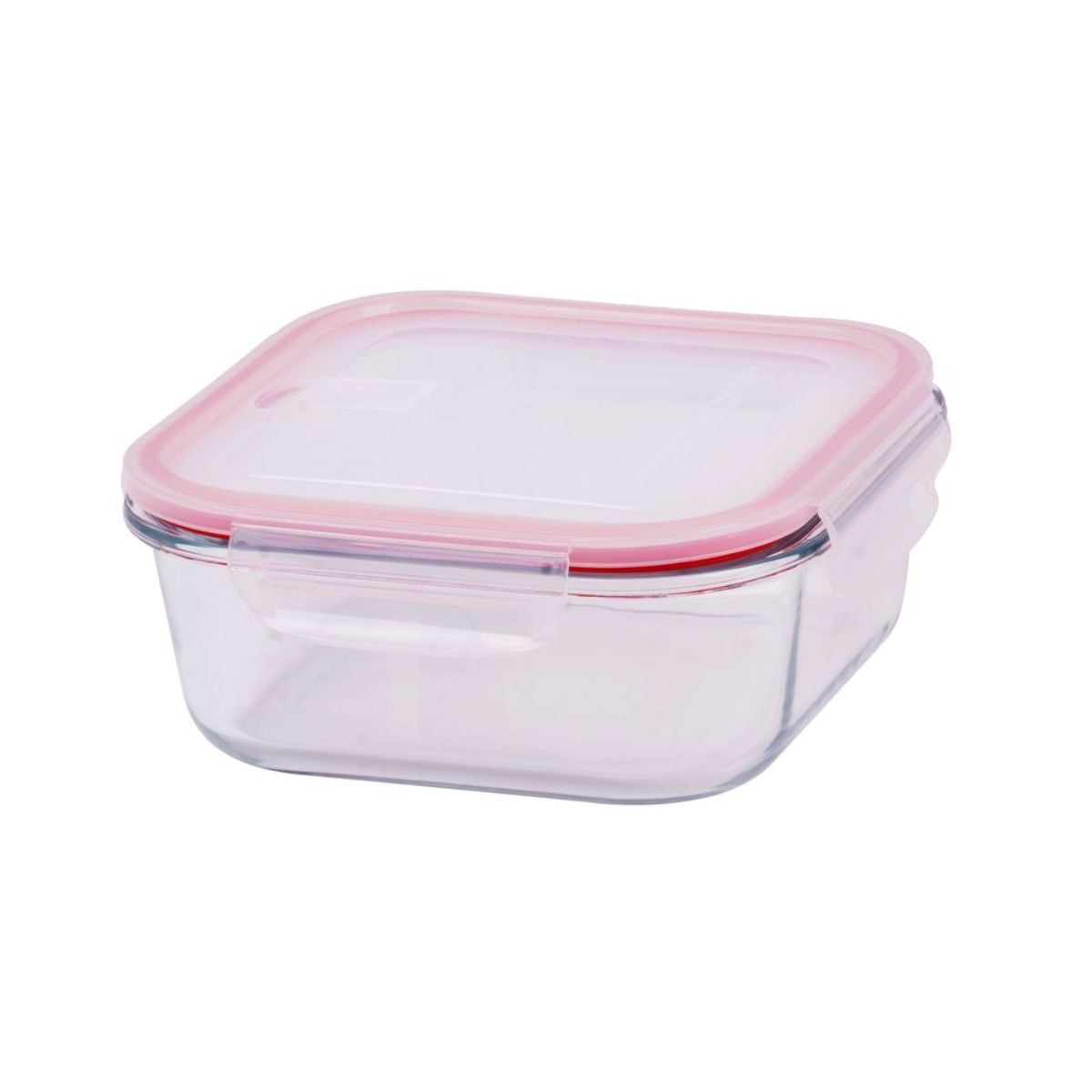 Caserola patrata 1100 ml din sticla borosilicata cu capac BSG1 MagicHome, roz