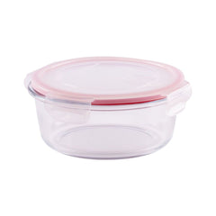 Caserola rotunda 950 ml din sticla borosilicata cu capac BSG3 MagicHome, roz