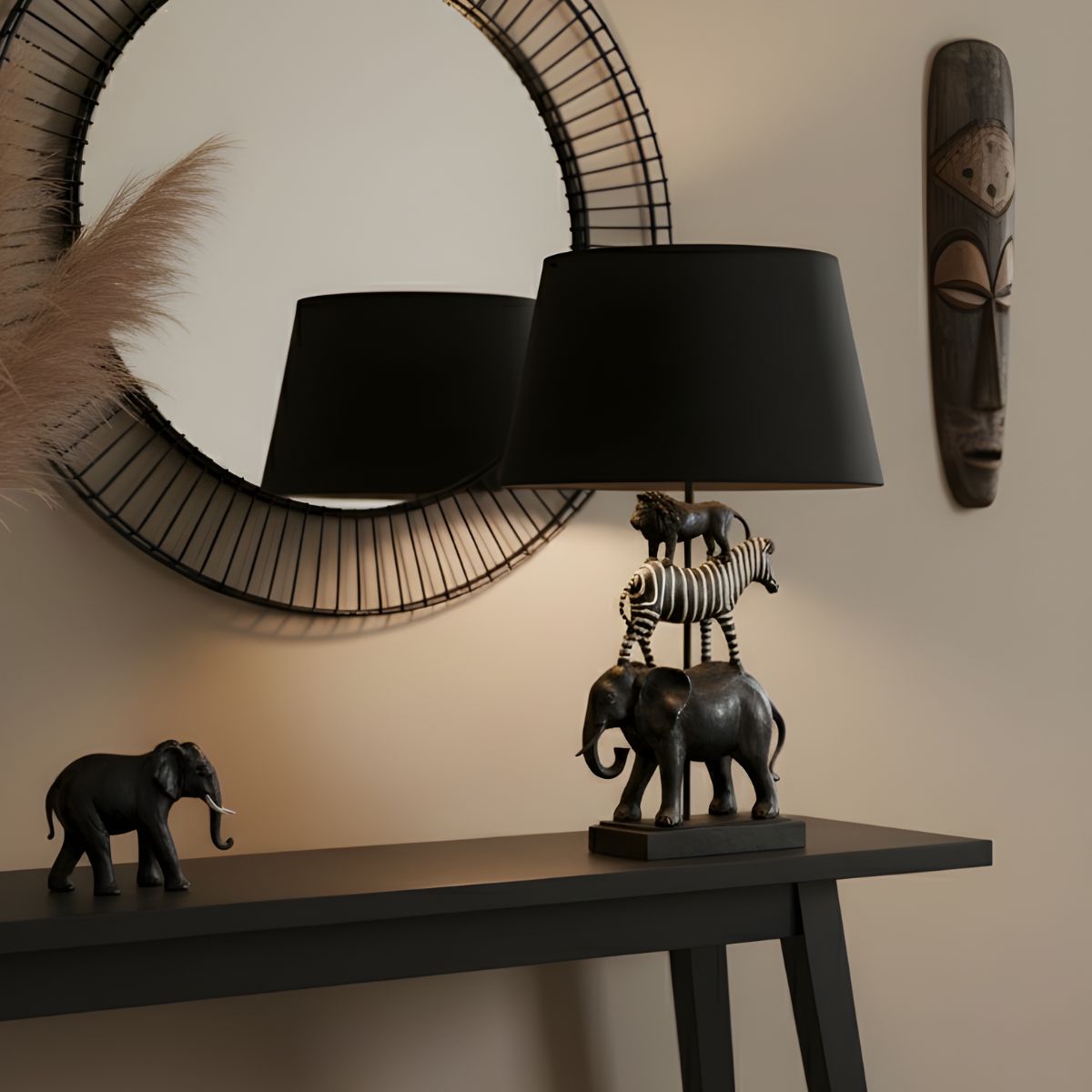 Veioza 64,5 cm neagra din polirasina si plastic Zumo Boltze, 5, hectarul.ro