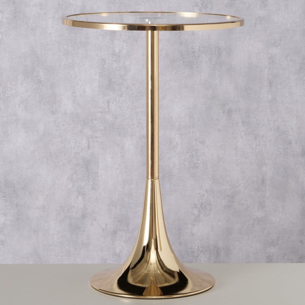 Masuta de cafea aurie Ø35 cm din sticla si metal Kensington Boltze, 2, hectarul.ro