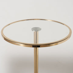 Masuta de cafea aurie Ø35 cm din sticla si metal Kensington Boltze