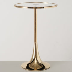 Masuta de cafea aurie Ø35 cm din sticla si metal Kensington Boltze