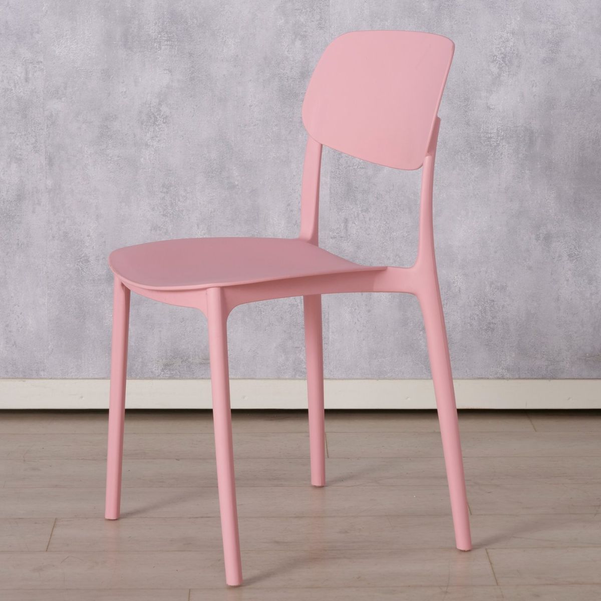 Scaun de bucatarie roz pastel din plastic Primus Boltze, 2, hectarul.ro