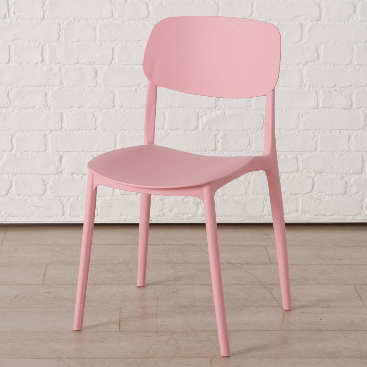 Scaun de bucatarie roz pastel din plastic Primus Boltze, 4, hectarul.ro