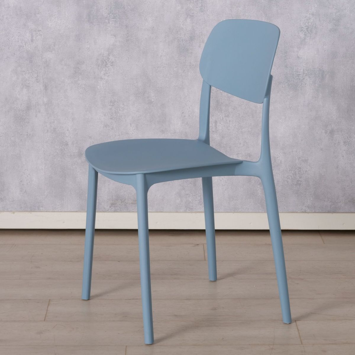 Scaun de bucatarie albastru pastel din plastic Primus Boltze, 2, hectarul.ro