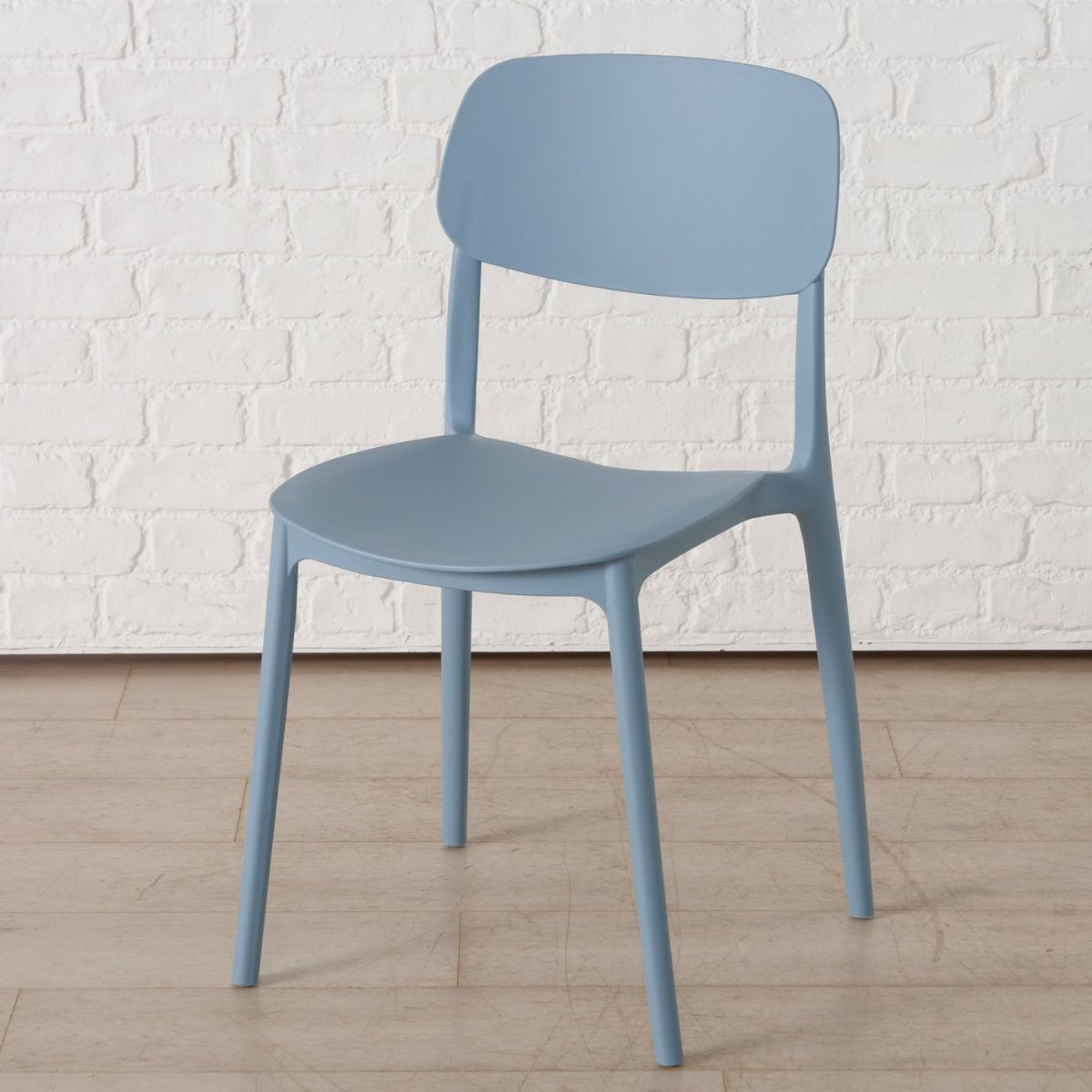 Scaun de bucatarie albastru pastel din plastic Primus Boltze, 4, hectarul.ro