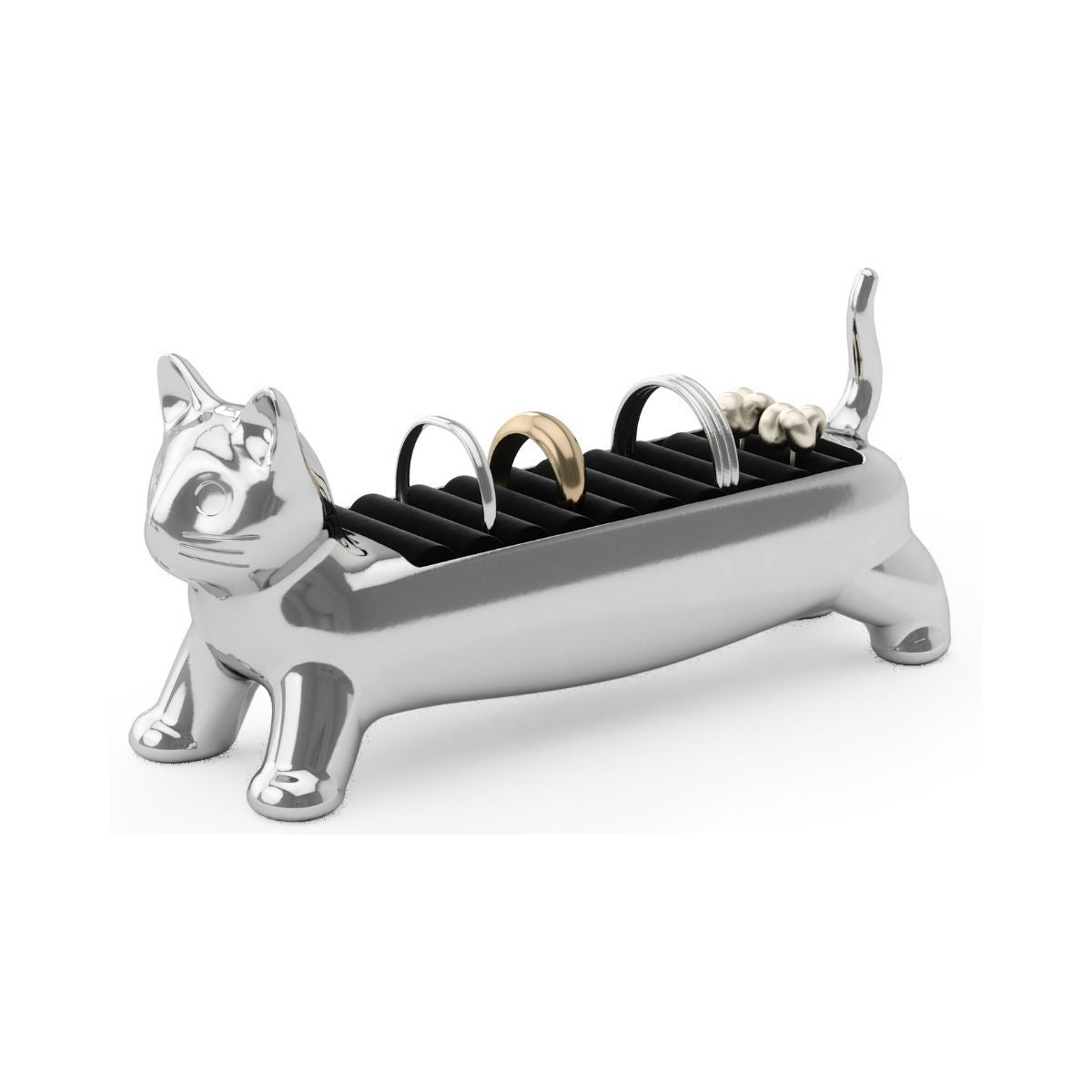 Suport pentru bijuterii, din metal si catifea, Ali Cat Umbra, 8, hectarul.ro