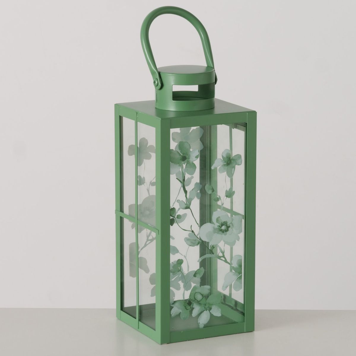 Set 2 felinare verzi din metal si sticla 36,2 / 25,5 cm Kate Boltze, 5, hectarul.ro