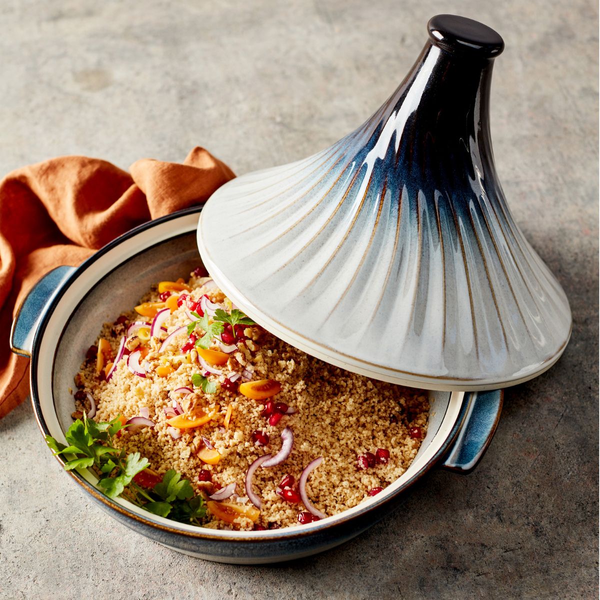 Vas de copt Tajine alb/albastru Ø32 cm Nora Cosy&Trendy, 2, hectarul.ro