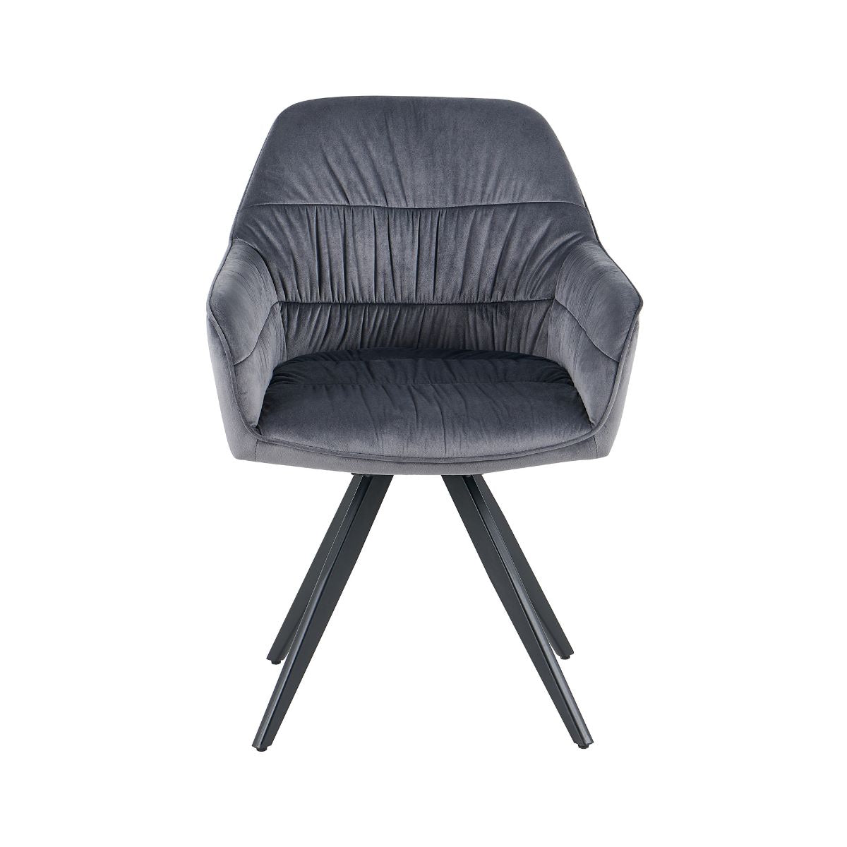 Scaun dining gri, tapiserie textil si cadru metalic, rotativ, 60x60x85 cm Lodge HARO, 2, hectarul.ro