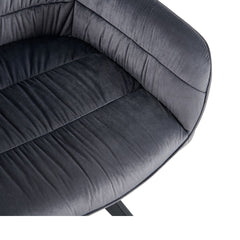 Scaun dining gri, tapiserie textil si cadru metalic, rotativ, 60x60x85 cm Lodge HARO
