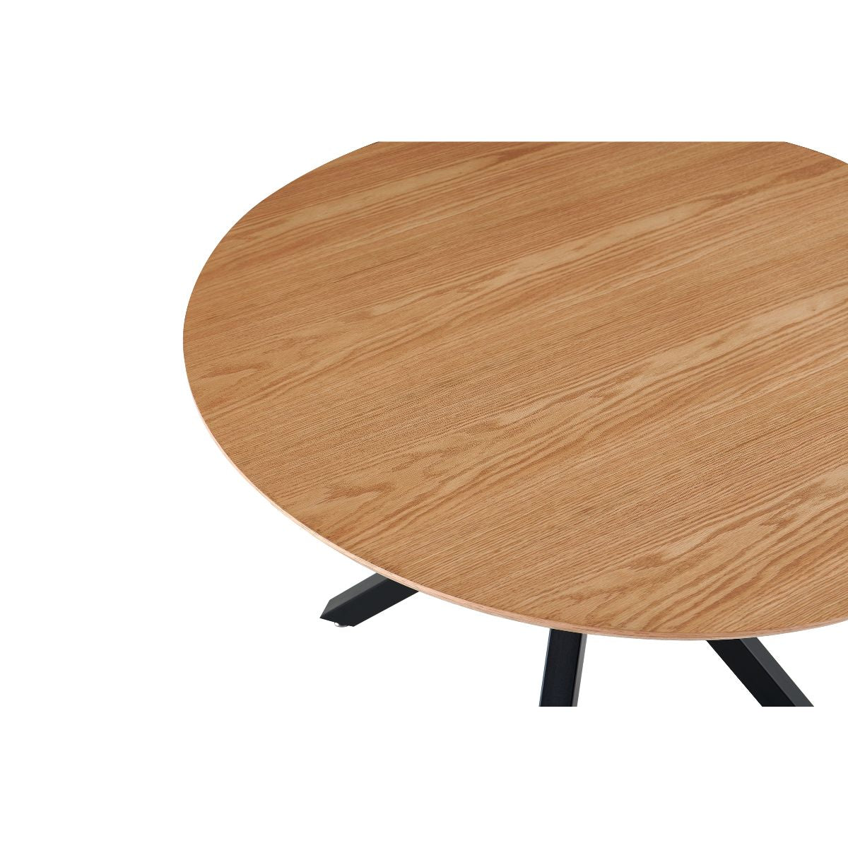 Masa de dining rotunda Ø120 cm cu blat din MDF furniruit Vega Ashwood Original, 3, hectarul.ro