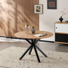 Masa de dining rotunda Ø120 cm cu blat din MDF furniruit Vega Ashwood Original