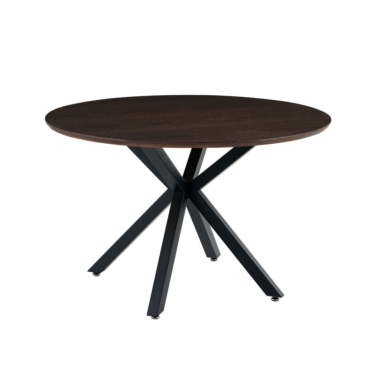 Masa de dining rotunda Ø120 cm cu blat din MDF furniruit Vega Ashwood Walnut, 1, hectarul.ro