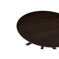 Masa de dining rotunda Ø120 cm cu blat din MDF furniruit Vega Ashwood Walnut