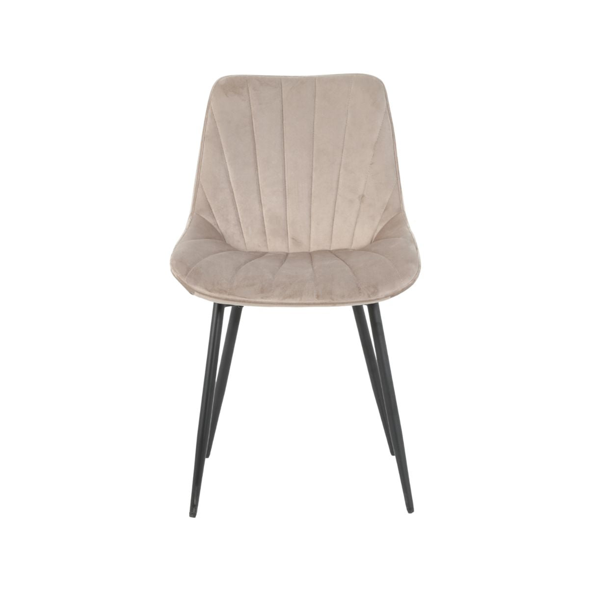 Scaun dining taupe cu cadru metalic fix si sezut textil, 60x60x80 cm, Lisse A866 HARO, 3, hectarul.ro