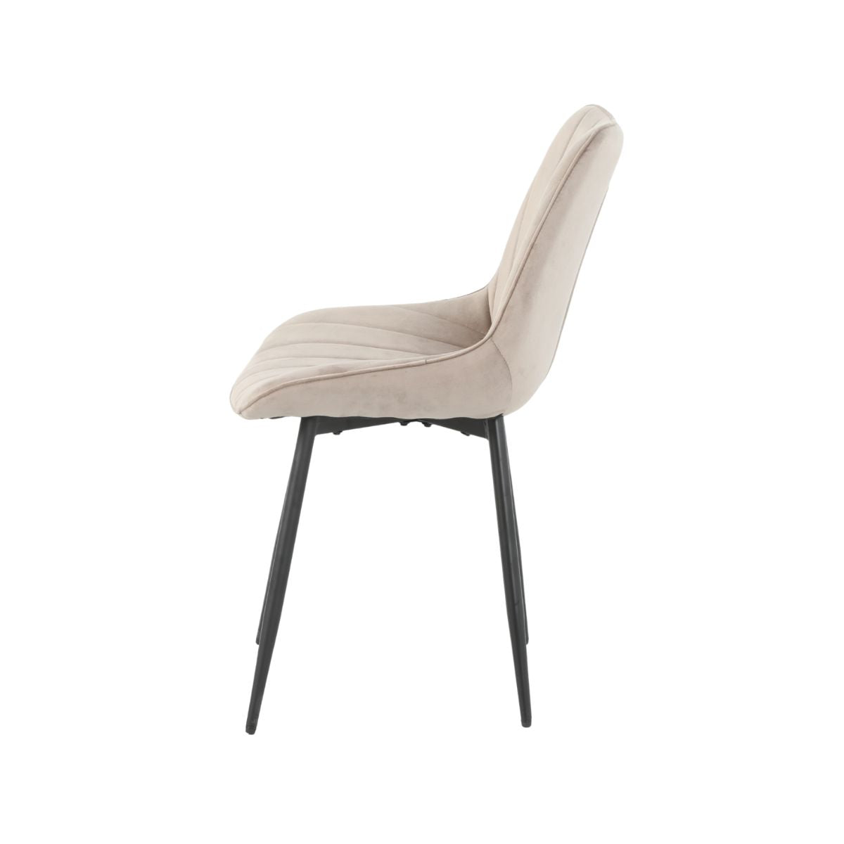 Scaun dining taupe cu cadru metalic fix si sezut textil, 60x60x80 cm, Lisse A866 HARO, 6, hectarul.ro