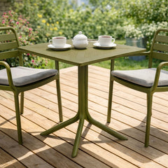 Masa terasa/gradina verde-oliv din polipropilena, 80x80x74 cm, Toledo Bistro
