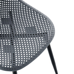 Scaun terasa/gradina gri-antracit din polipropilena si metal Solaris Haro
