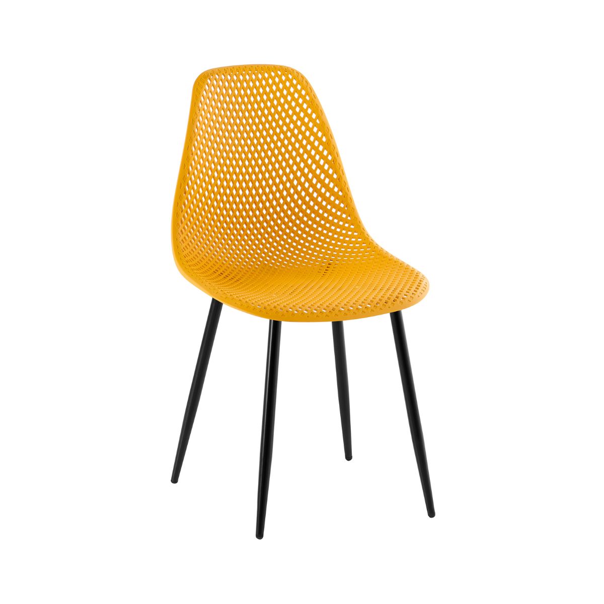 Scaun terasa/gradina galben-mango din polipropilena si metal Solaris Haro, 1, hectarul.ro