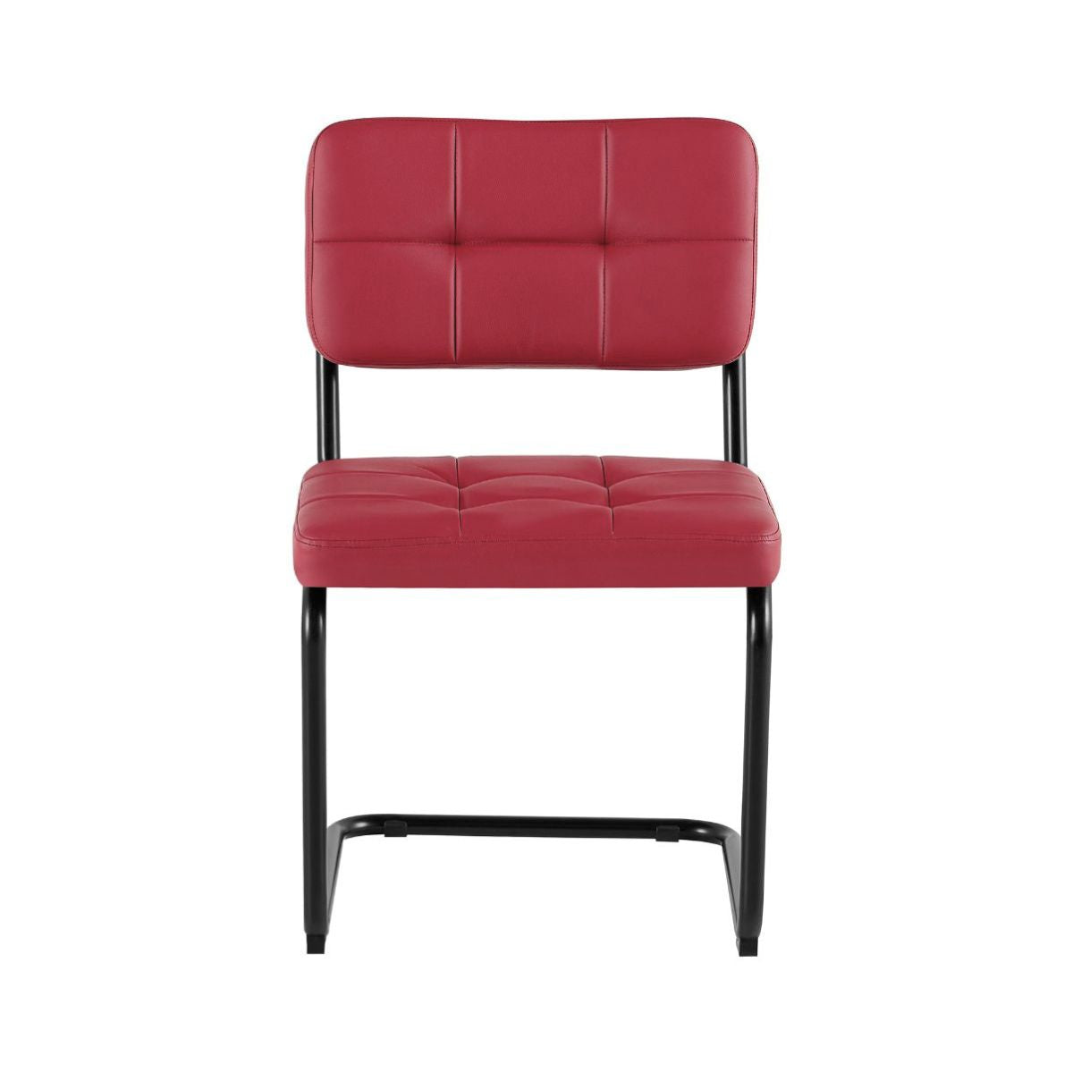 Scaun living/dining rosu din piele artificiala si metal Oslo View Haro, 4, hectarul.ro