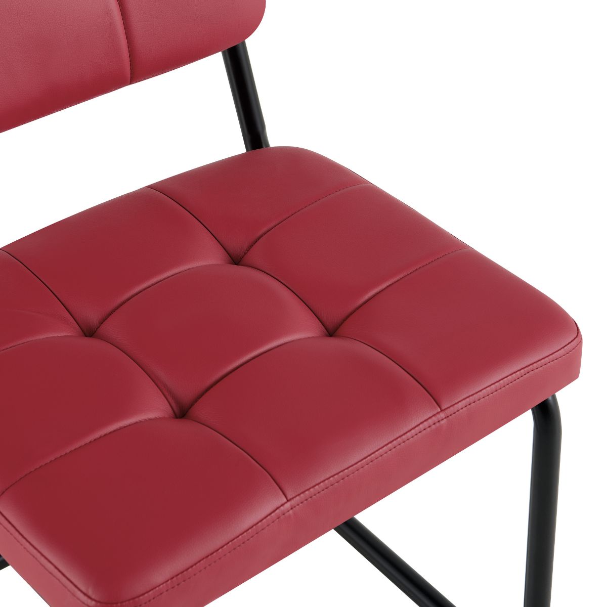 Scaun living/dining rosu din piele artificiala si metal Oslo View Haro, 5, hectarul.ro