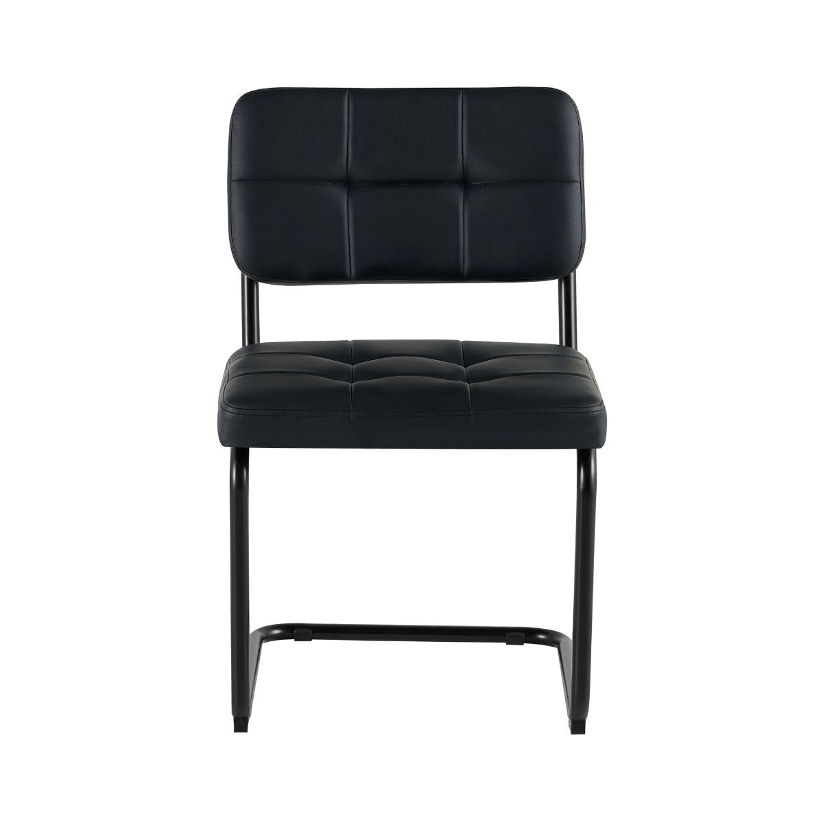 Scaun living/dining negru din piele artificiala si metal Oslo View Haro, 4, hectarul.ro