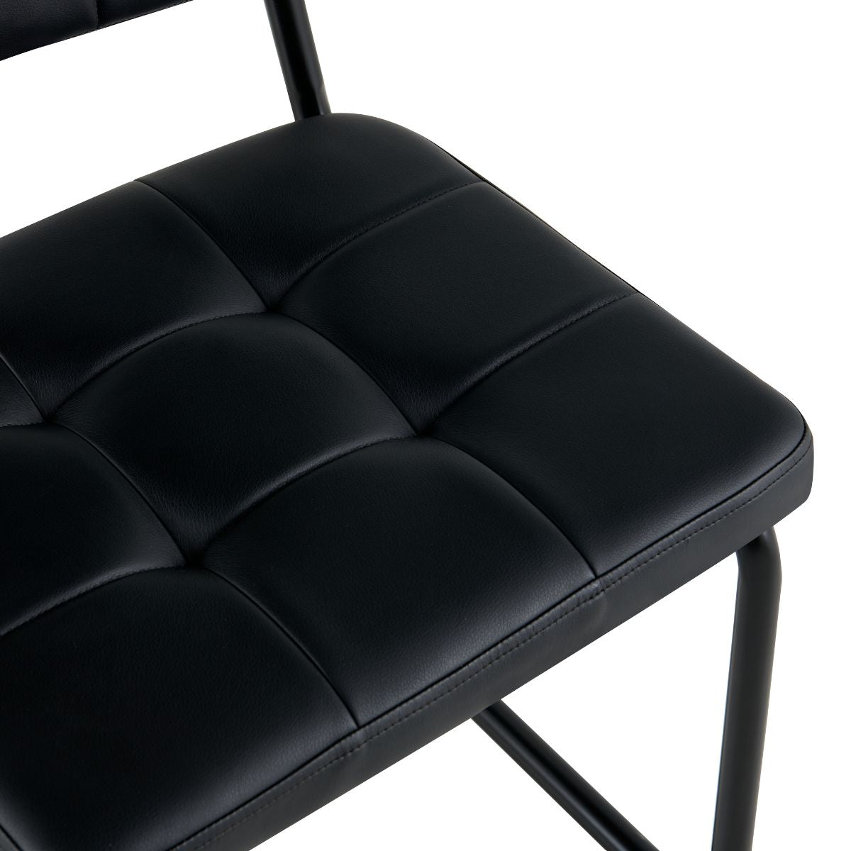 Scaun living/dining negru din piele artificiala si metal Oslo View Haro, 5, hectarul.ro