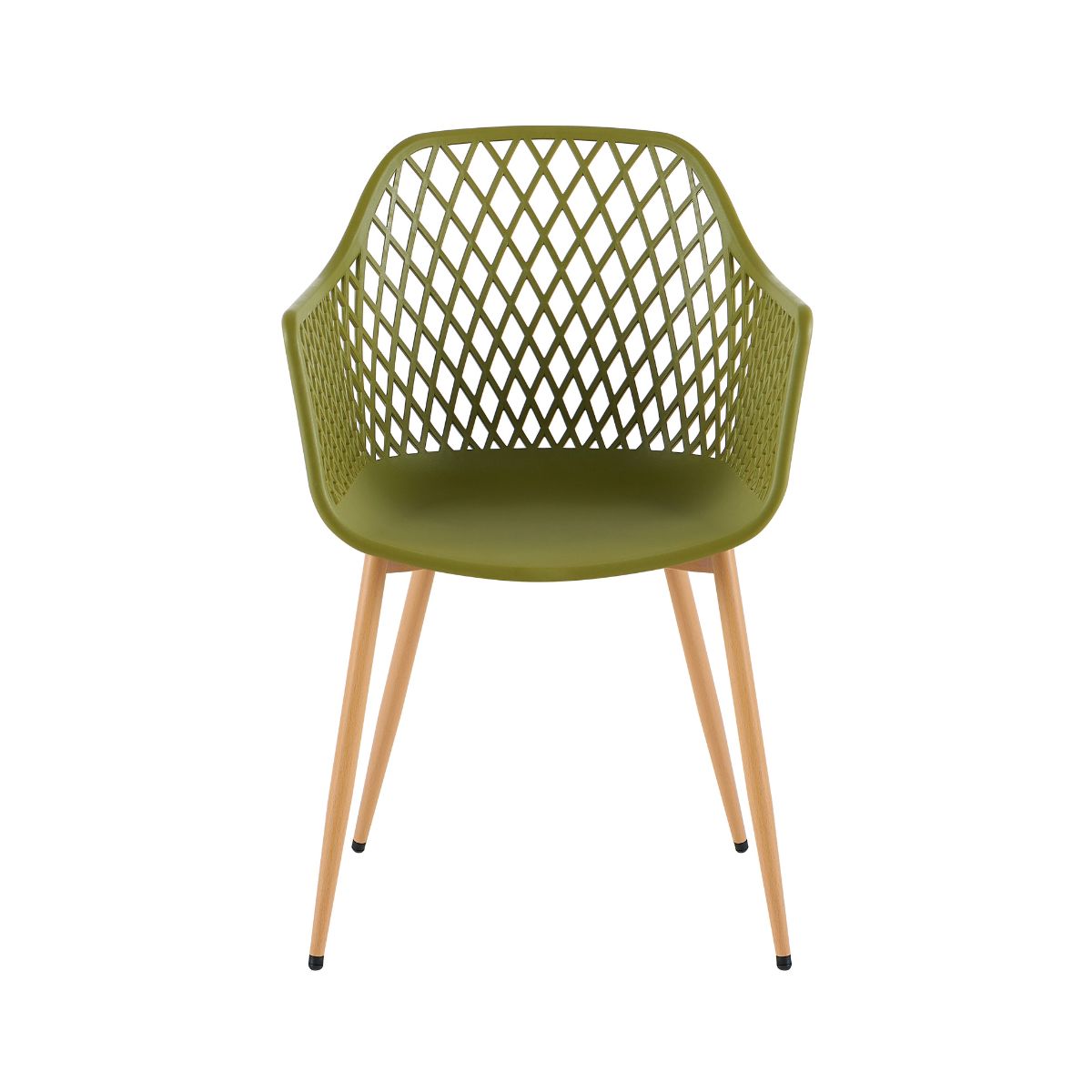 Scaun dining verde-oliv din polipropilena si metal Diamond Haro, 4, hectarul.ro