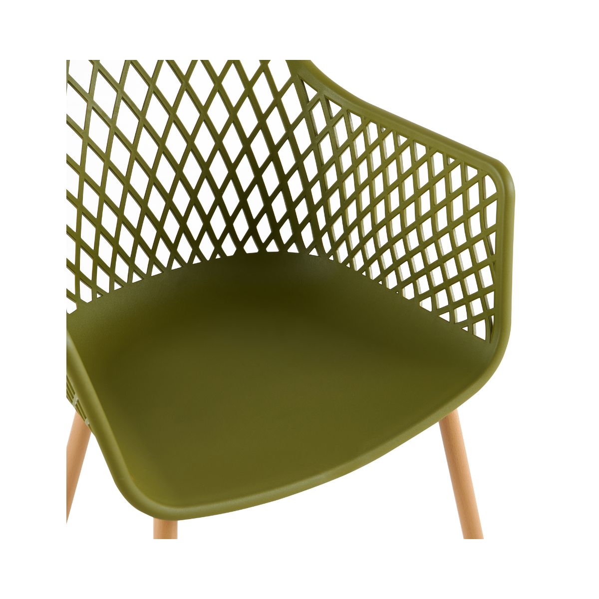 Scaun dining verde-oliv din polipropilena si metal Diamond Haro, 3, hectarul.ro