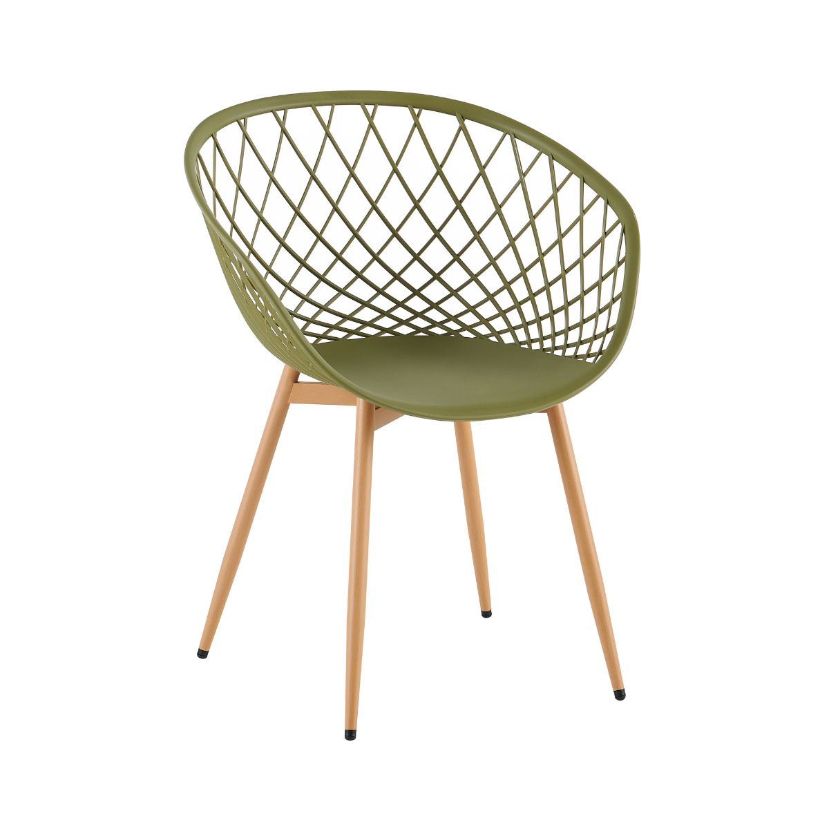 Scaun de living verde-oliv din polipropilena si metal Optimus Grand Haro, 1, hectarul.ro