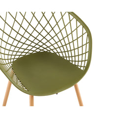 Scaun de living verde-oliv din polipropilena si metal Optimus Grand Haro
