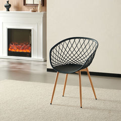 Scaun de living negru din polipropilena si metal Optimus Grand Haro