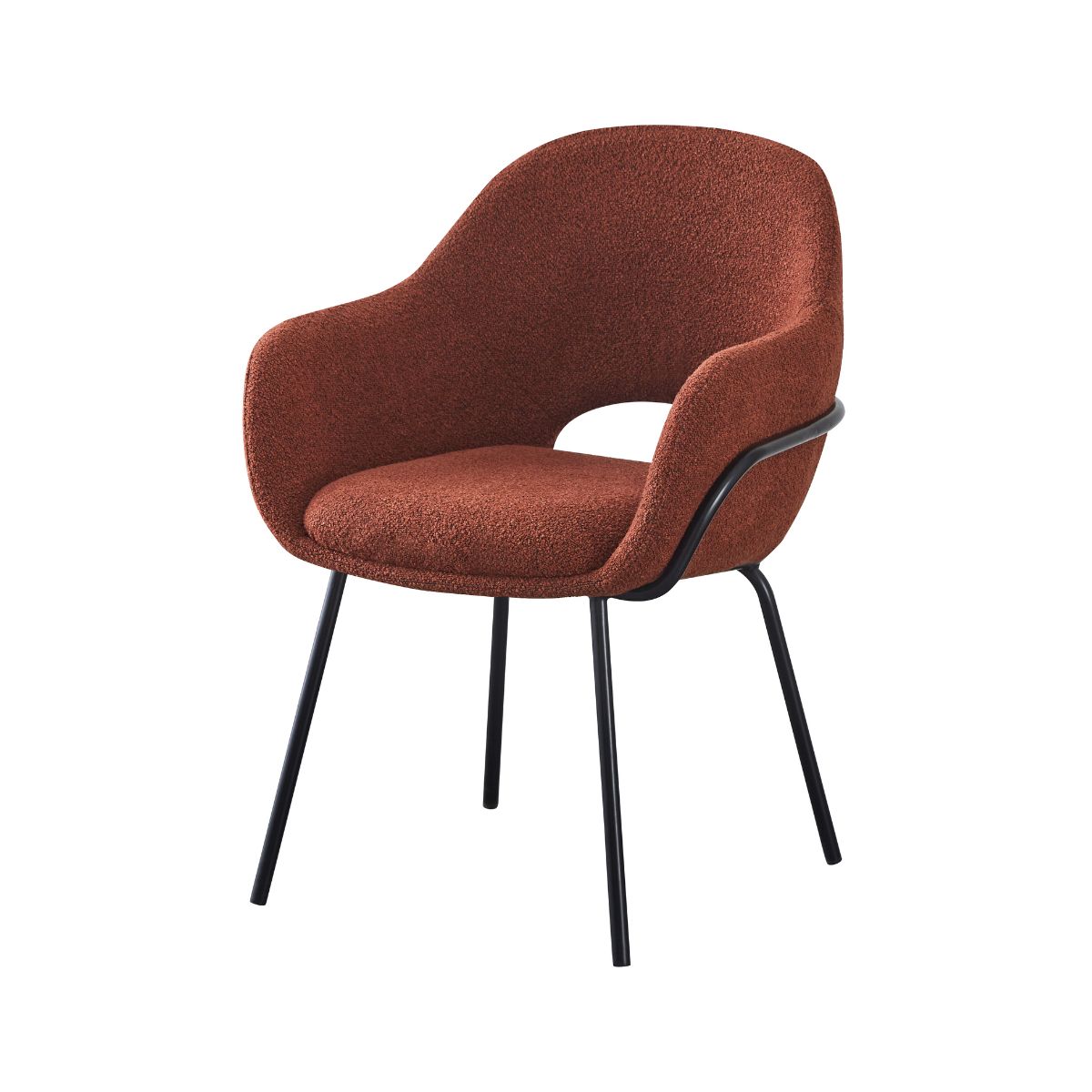 Scaun living rosu-caramiziu din textil si metal Gemma Haro, 1, hectarul.ro