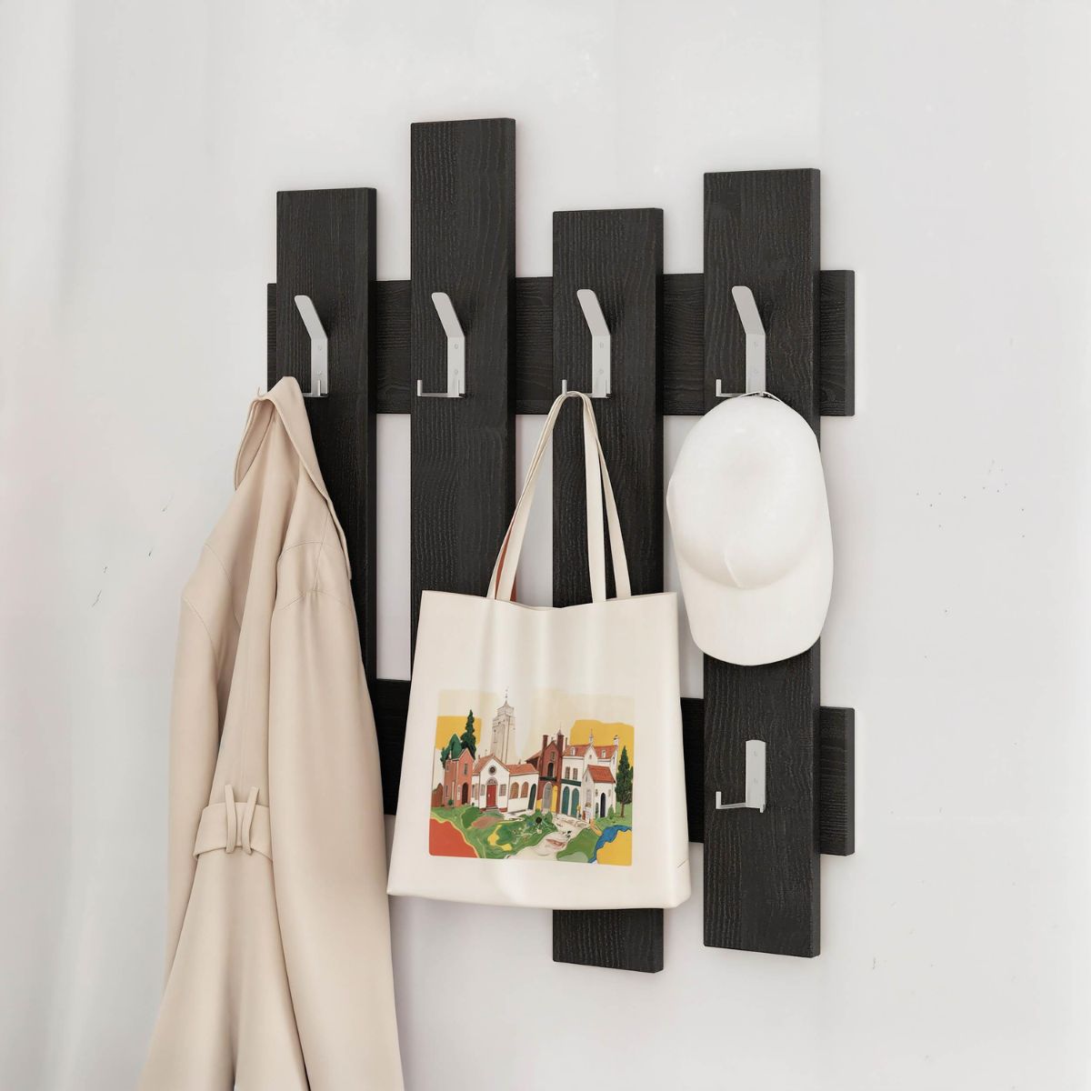 Cuier negru din PAL melaminat 64x81 cm Wave Decortie, 2, hectarul.ro
