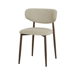 Scaun dining Classic Ote bej, textil, cu picioare metalice cu aspect lemn