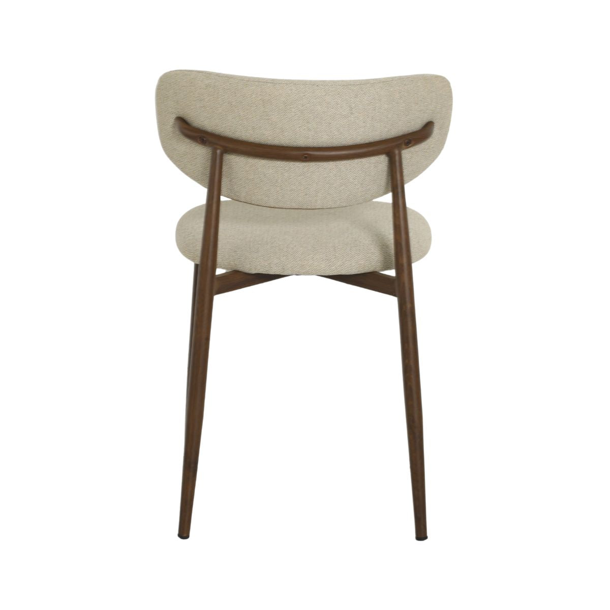 Scaun dining Classic Ote bej, textil, cu picioare metalice cu aspect lemn, 6, hectarul.ro