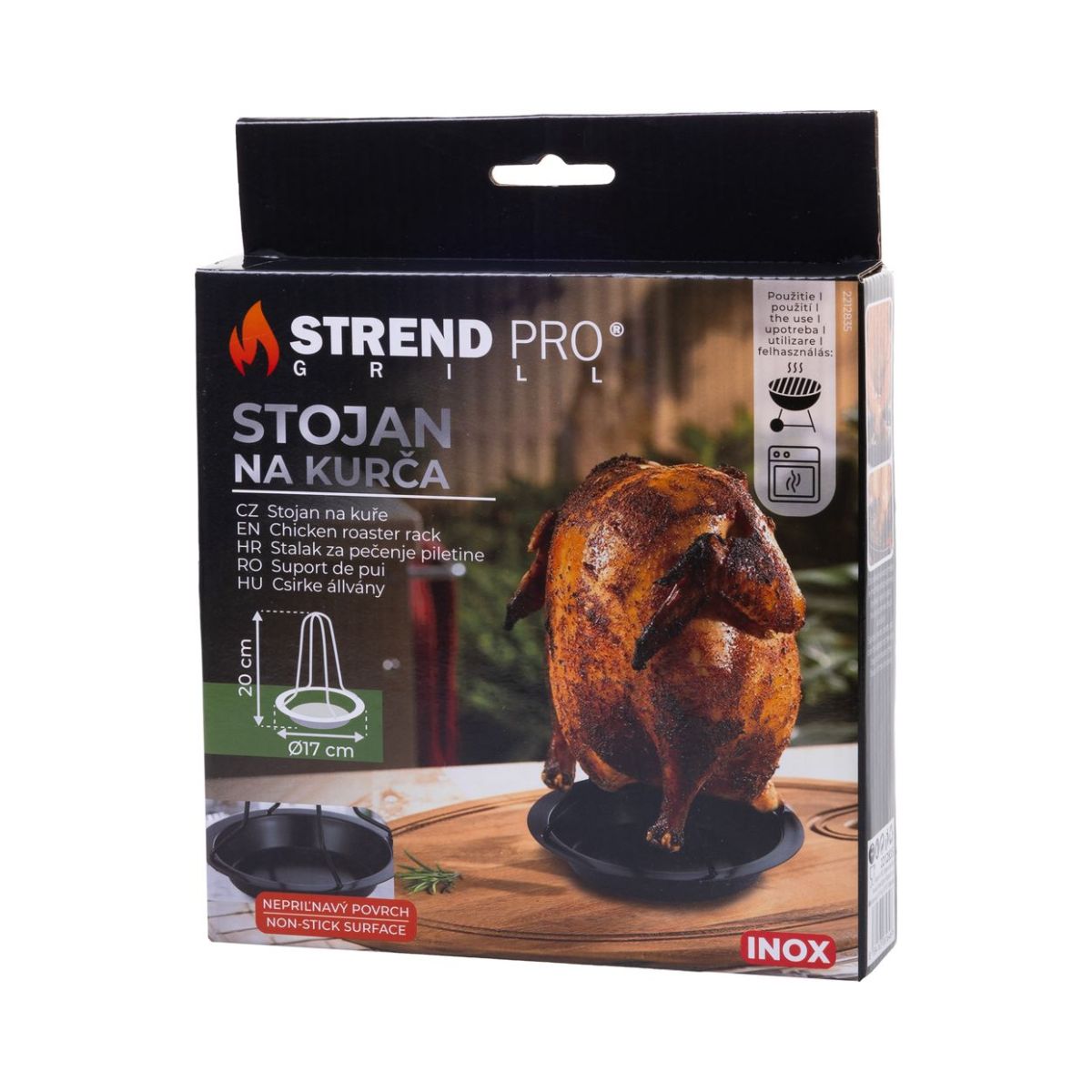 Tava cu suport vertical pentru gatit pui la cuptor Ø17 cm x 20 cm Strend Pro Stand, 3, hectarul.ro