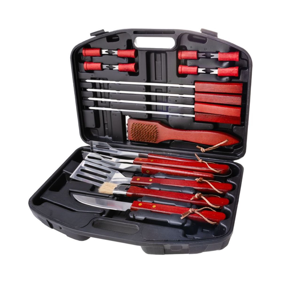 Set ustensile gratar 19 piese Strend Pro Grill, inox si lemn in geanta rigida, 6, hectarul.ro