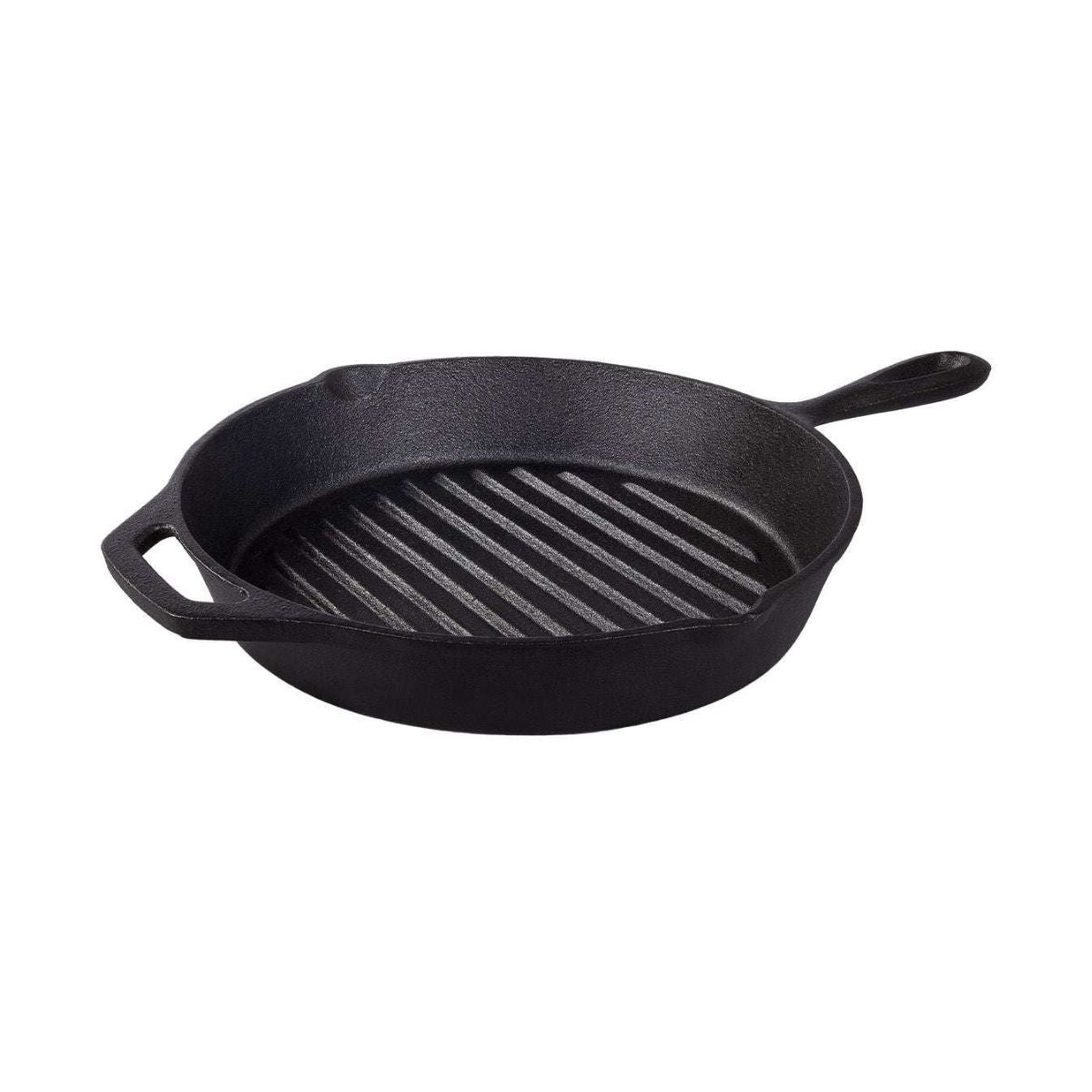 Tigaie-grill rotunda Ø28 cm din fonta Black Collection Tramontina, 1, hectarul.ro
