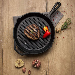 Tigaie-grill rotunda Ø28 cm din fonta Black Collection Tramontina