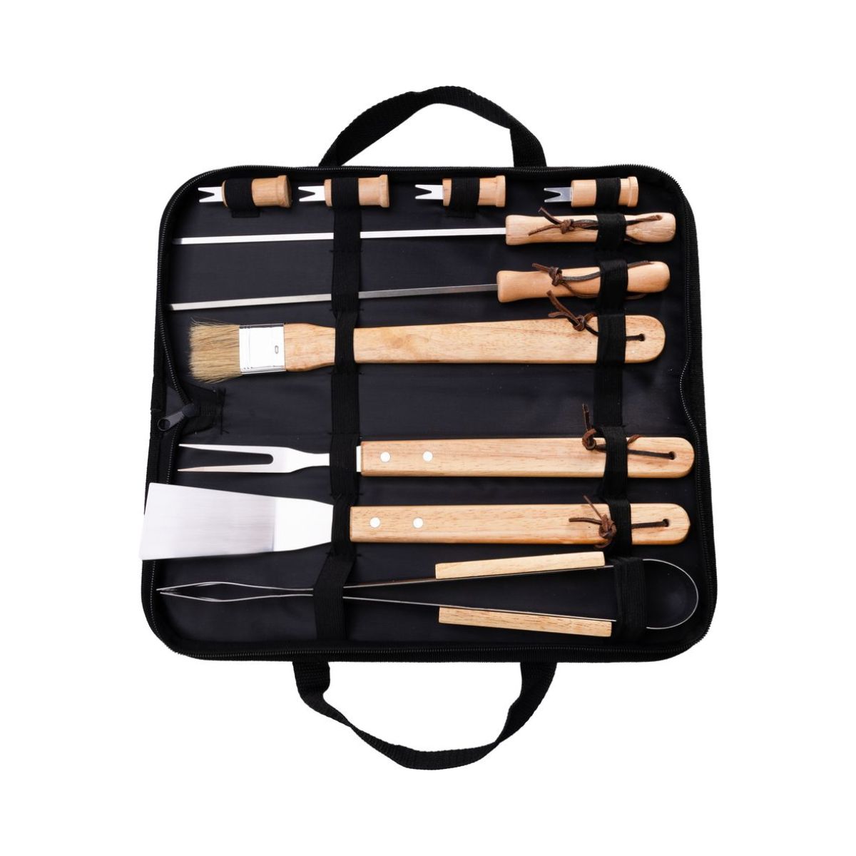 Set ustensile gratar 11 piese Strend Pro Grill, inox si lemn in geanta transport, 2, hectarul.ro