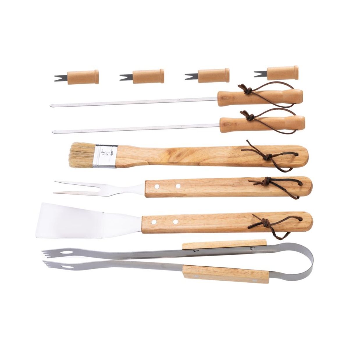 Set ustensile gratar 11 piese Strend Pro Grill, inox si lemn in geanta transport, 4, hectarul.ro