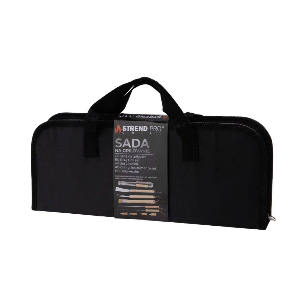 Set ustensile gratar 11 piese Strend Pro Grill, inox si lemn in geanta transport, 5, hectarul.ro