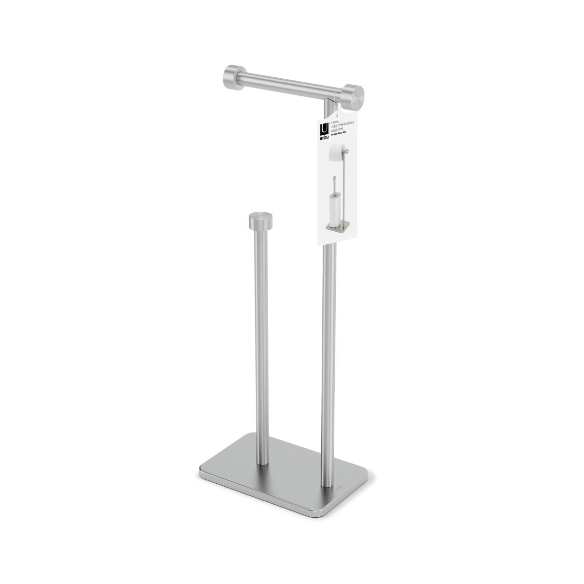 Suport pentru role de hartie, argintiu, din otel galvanizat, 20 x 12 x 52 cm, Cappa Umbra, 7, hectarul.ro