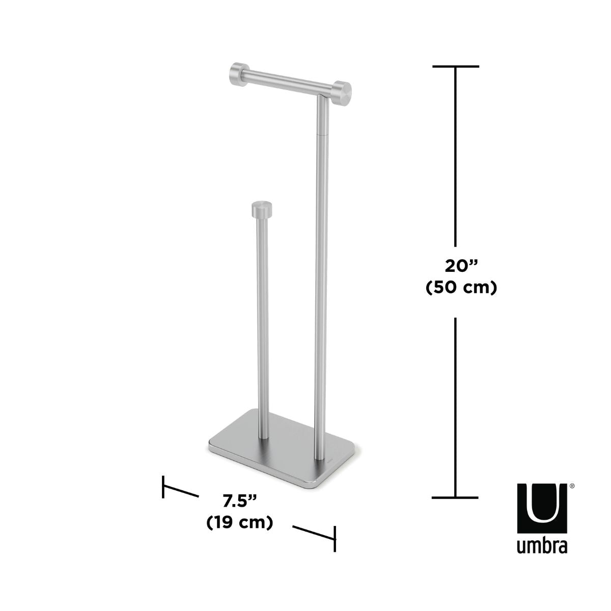 Suport pentru role de hartie, argintiu, din otel galvanizat, 20 x 12 x 52 cm, Cappa Umbra, 8, hectarul.ro