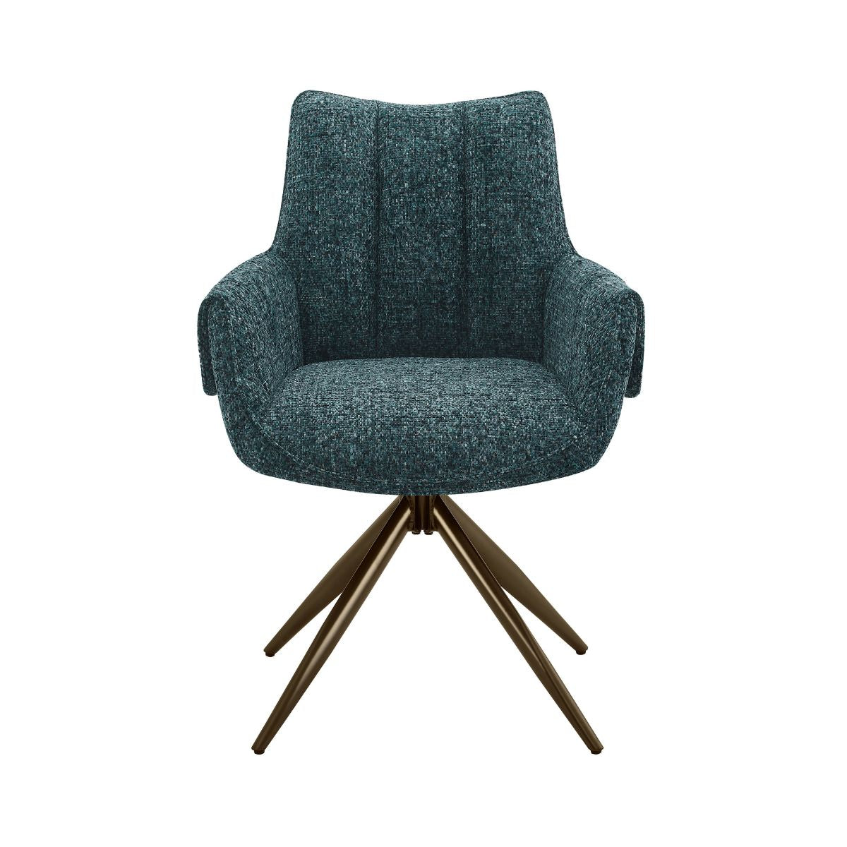 Scaun living/dining rotativ Nuria, verde-heather, material textil si cadru metalic, 3, hectarul.ro