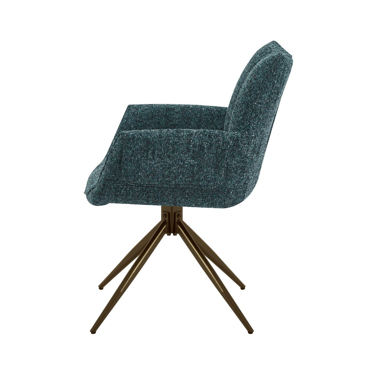 Scaun living/dining rotativ Nuria, verde-heather, material textil si cadru metalic, 5, hectarul.ro