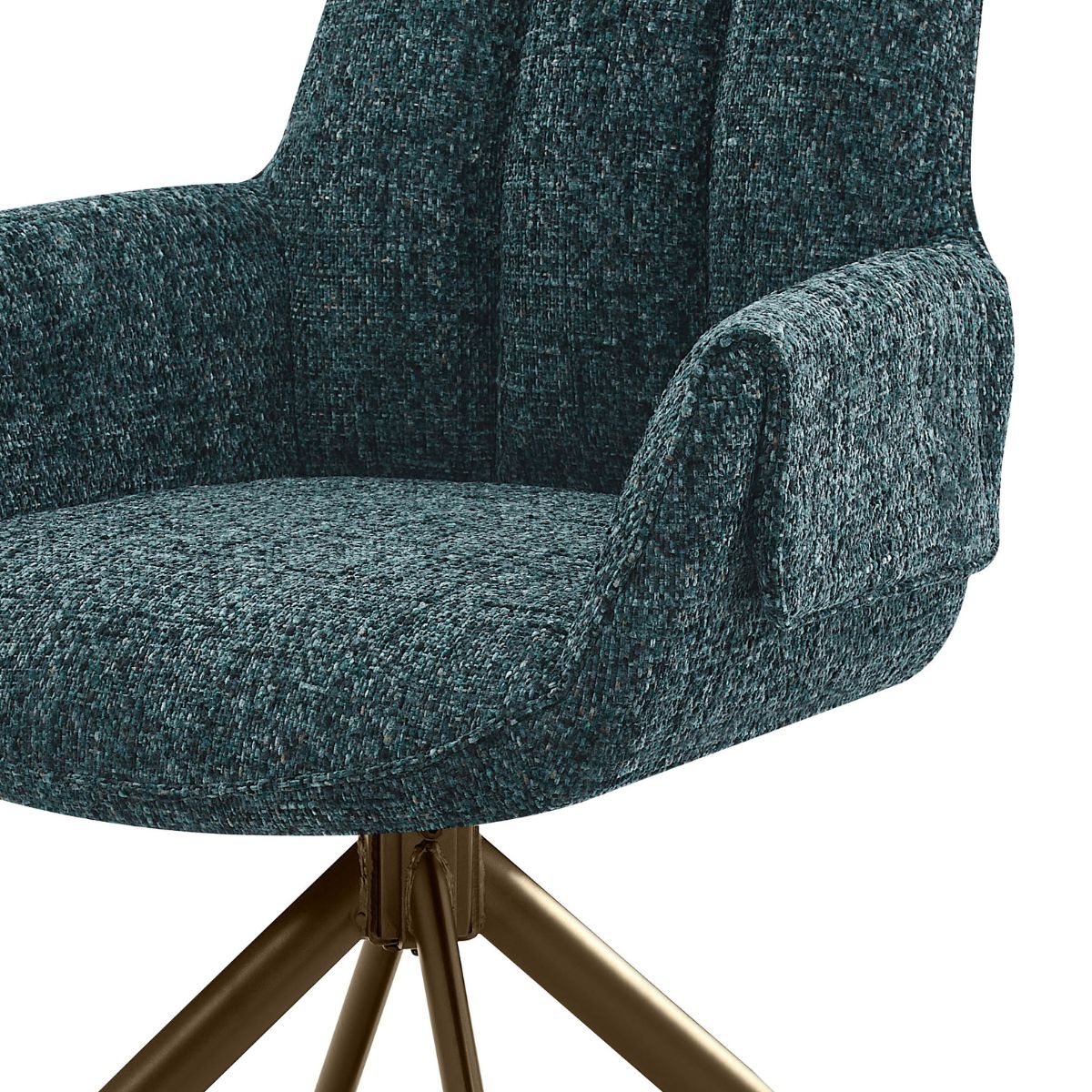 Scaun living/dining rotativ Nuria, verde-heather, material textil si cadru metalic, 6, hectarul.ro