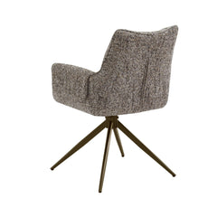 Scaun living/dining rotativ Nuria, bej-heather, material textil si cadru metalic